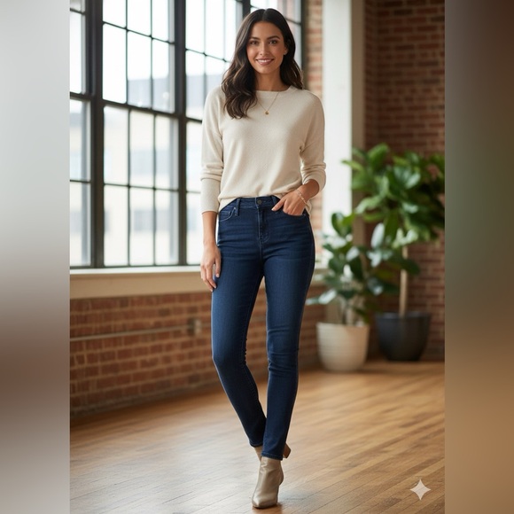 Athleta Dark Blue Women's Skinny Jeans - Picture 1 of 5